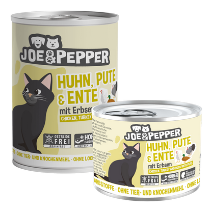 Joe & Pepper Cat - Huhn, Pute & Ente mit Erbsen