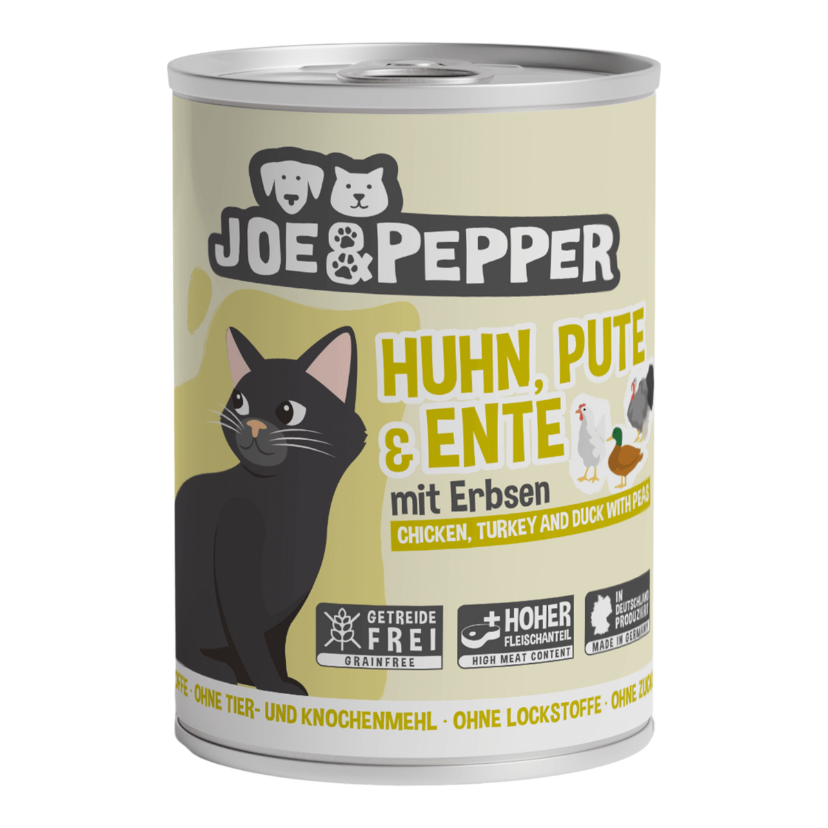 Joe & Pepper Cat - Huhn, Pute & Ente mit Erbsen