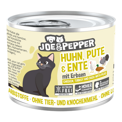 Joe & Pepper Cat - Huhn, Pute & Ente mit Erbsen