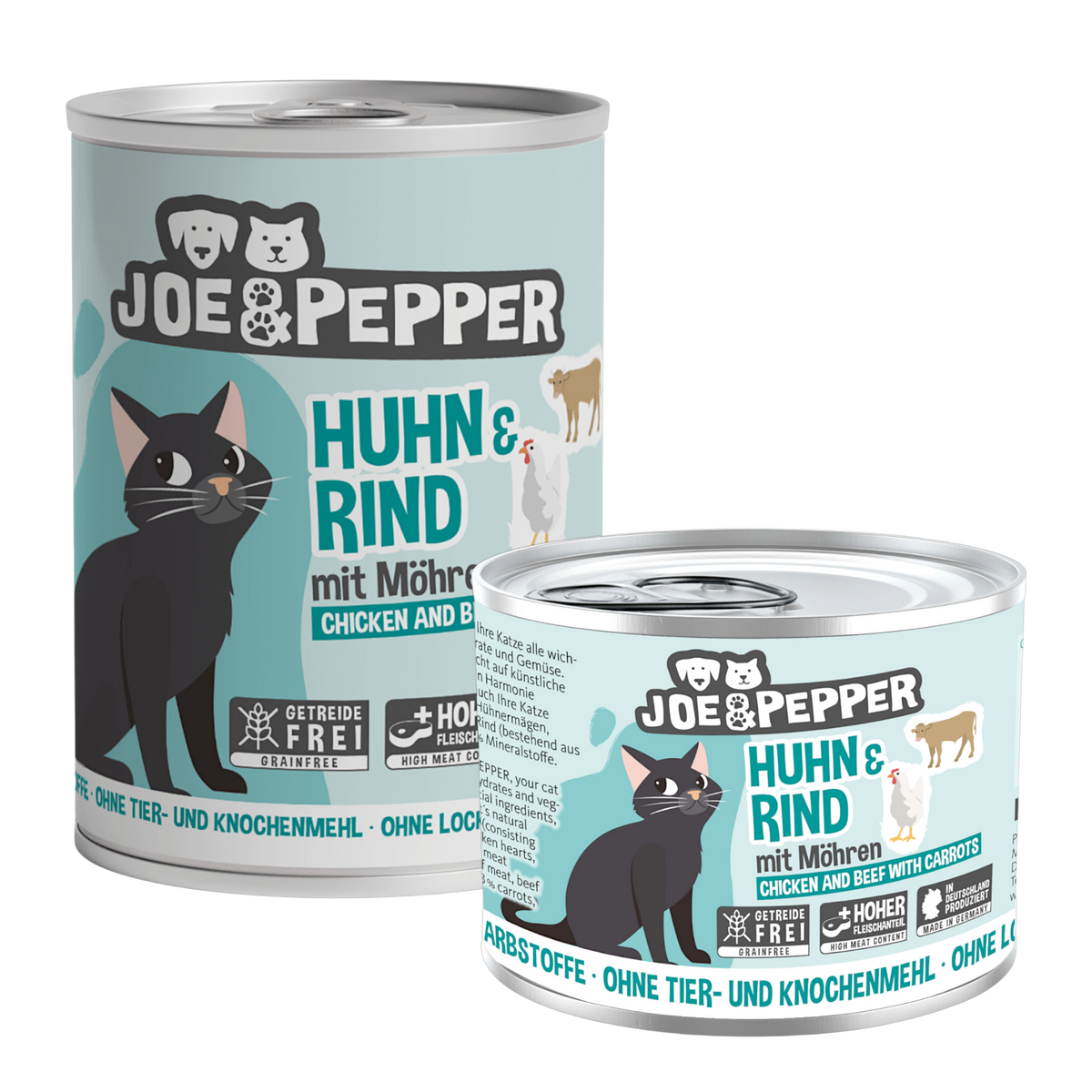 Joe & Pepper Cat - Huhn & Rind mit Möhren