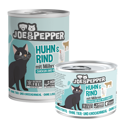 Joe & Pepper Cat - Huhn & Rind mit Möhren