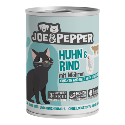 Joe & Pepper Cat - Huhn & Rind mit Möhren
