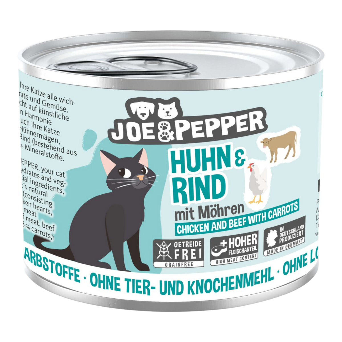 Joe & Pepper Cat - Huhn & Rind mit Möhren