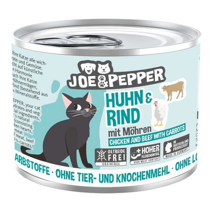 Joe & Pepper Cat - Huhn & Rind mit Möhren