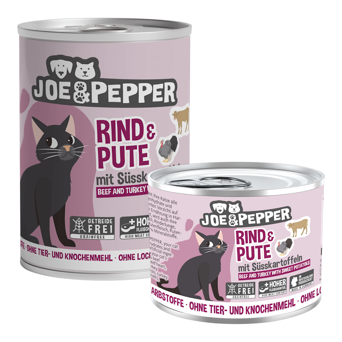 Joe & Pepper Cat - Rind & Pute mit Süßkartoffeln