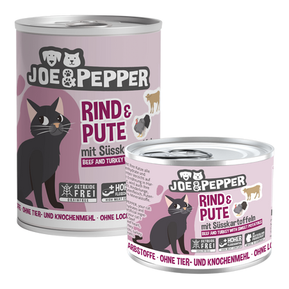 Joe & Pepper Cat - Rind & Pute mit Süßkartoffeln