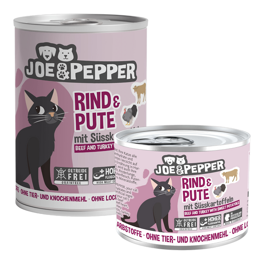Joe & Pepper Cat - Rind & Pute mit Süßkartoffeln