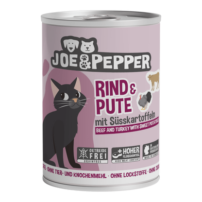 Joe & Pepper Cat - Rind & Pute mit Süßkartoffeln