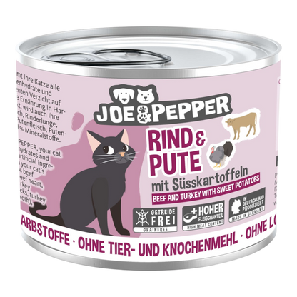 Joe & Pepper Cat - Rind & Pute mit Süßkartoffeln
