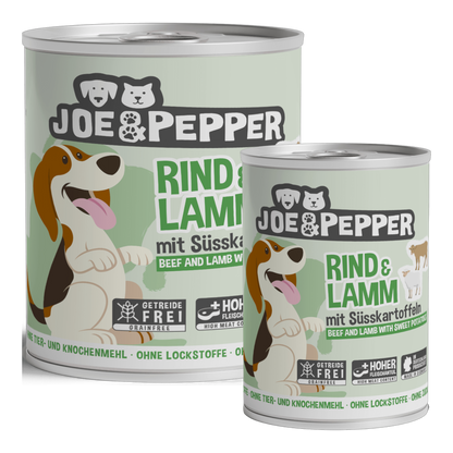 Joe & Pepper Dog - Rind & Lamm mit Süßkartoffel