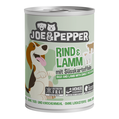 Joe & Pepper Dog - Rind & Lamm mit Süßkartoffel