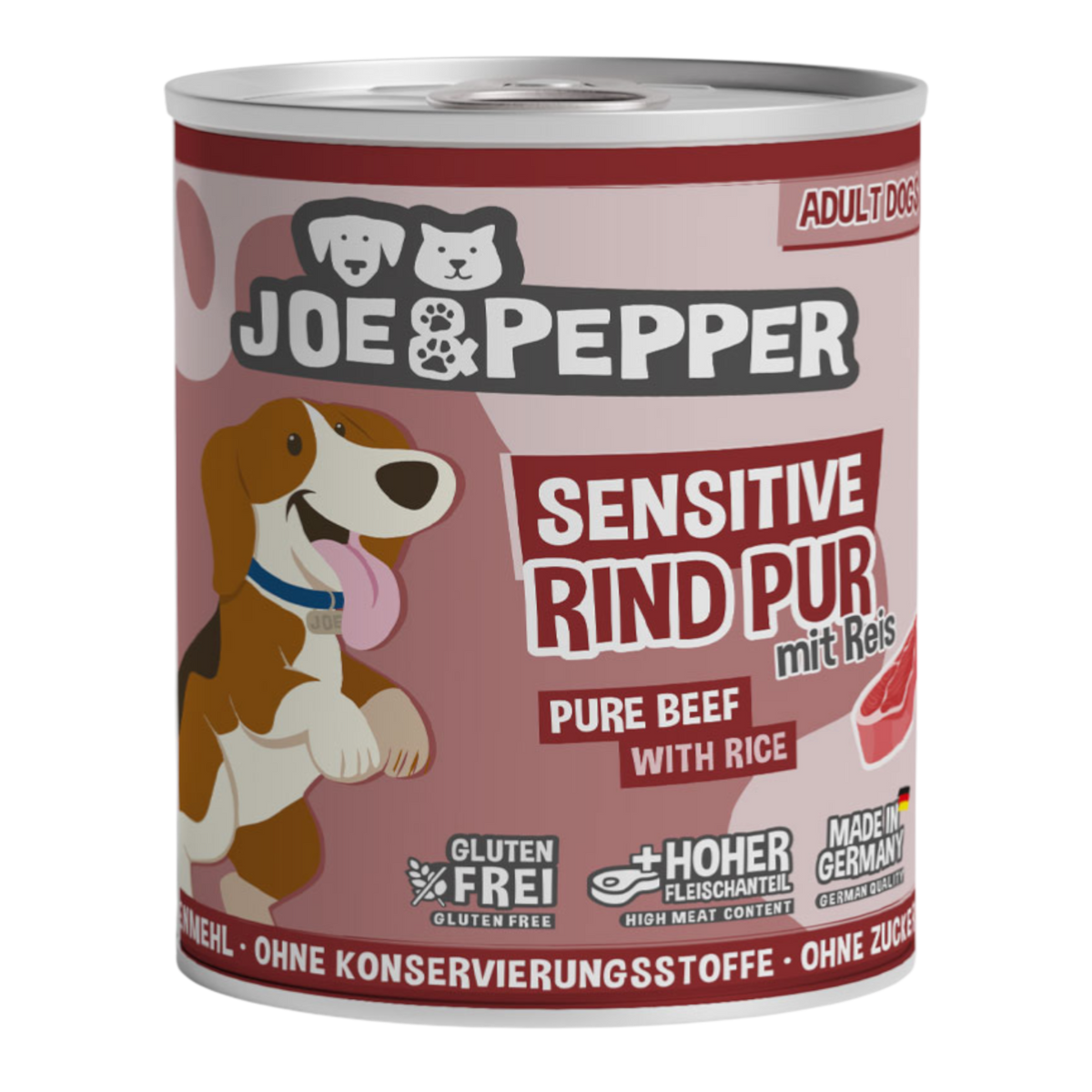 Joe & Pepper Dog - Rind pur mit Reis