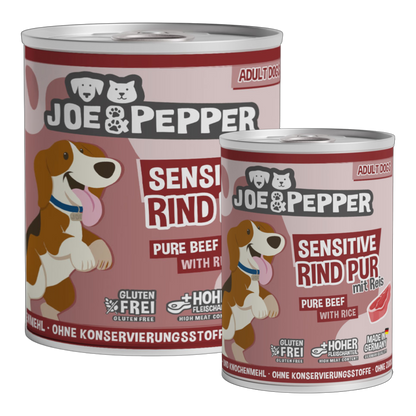 Joe & Pepper Dog - Rind pur mit Reis