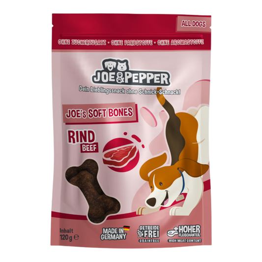 Joe & Pepper Dog - Snack Soft Bones mit Rind