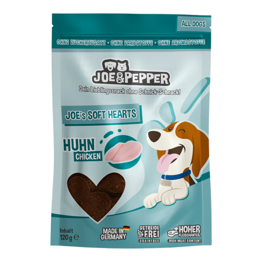 Joe & Pepper Dog - Snack Soft Hearts mit Huhn