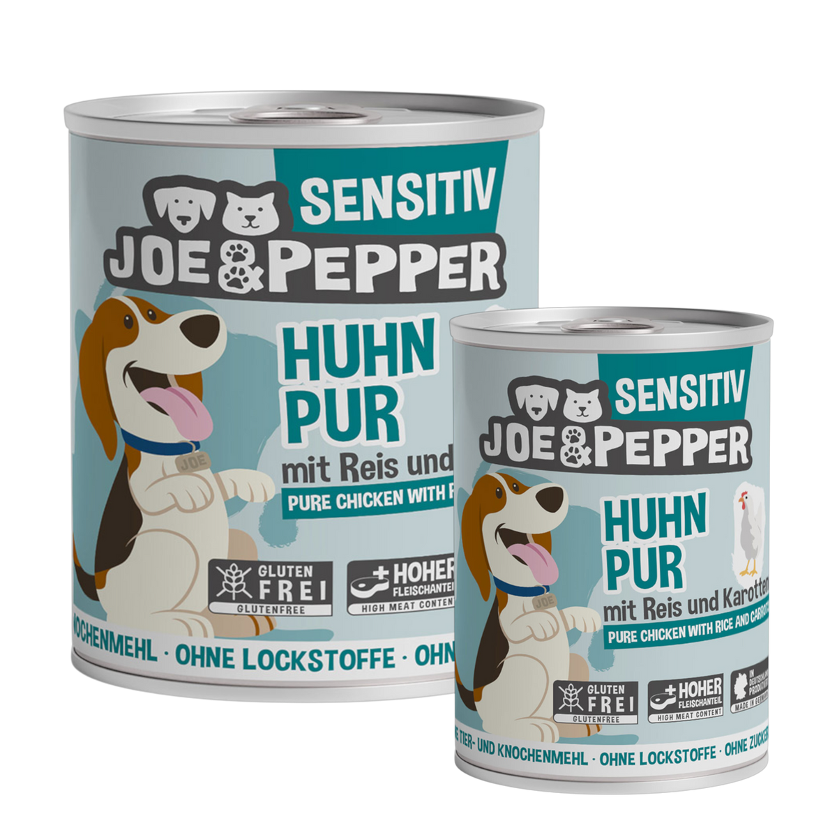 Joe & Pepper Dog – Huhn pur mit Reis & Karotten