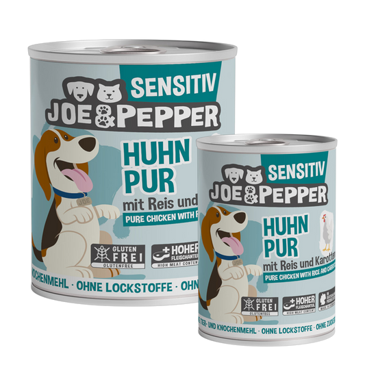 Joe & Pepper Dog – Huhn pur mit Reis & Karotten