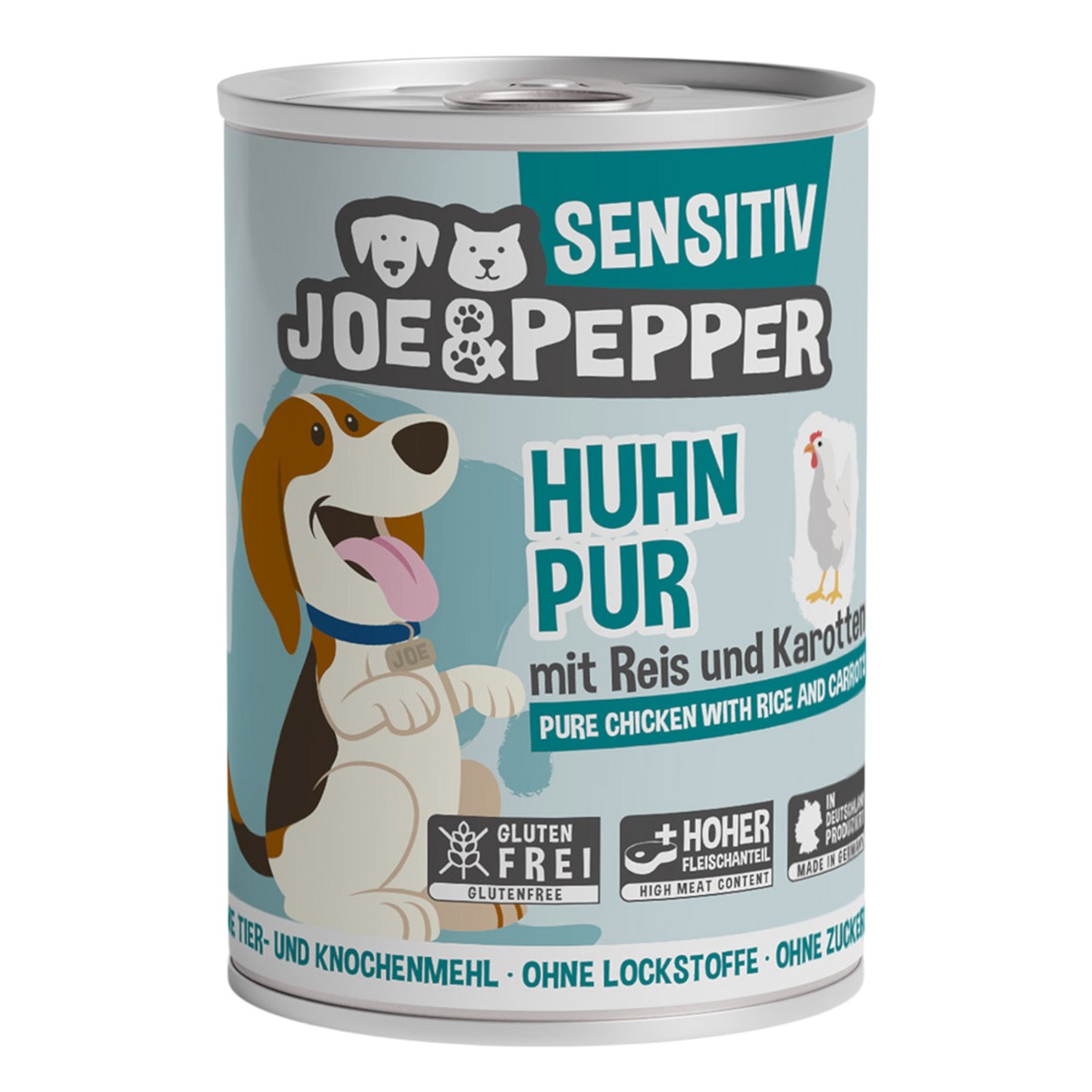 Joe & Pepper Dog – Huhn pur mit Reis & Karotten