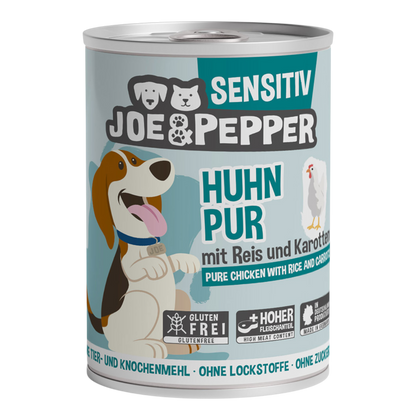 Joe & Pepper Dog – Huhn pur mit Reis & Karotten