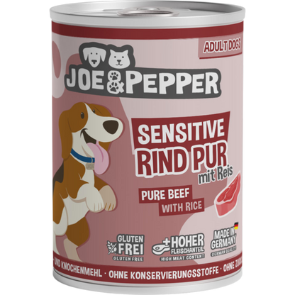 Joe & Pepper Dog - Rind pur mit Reis