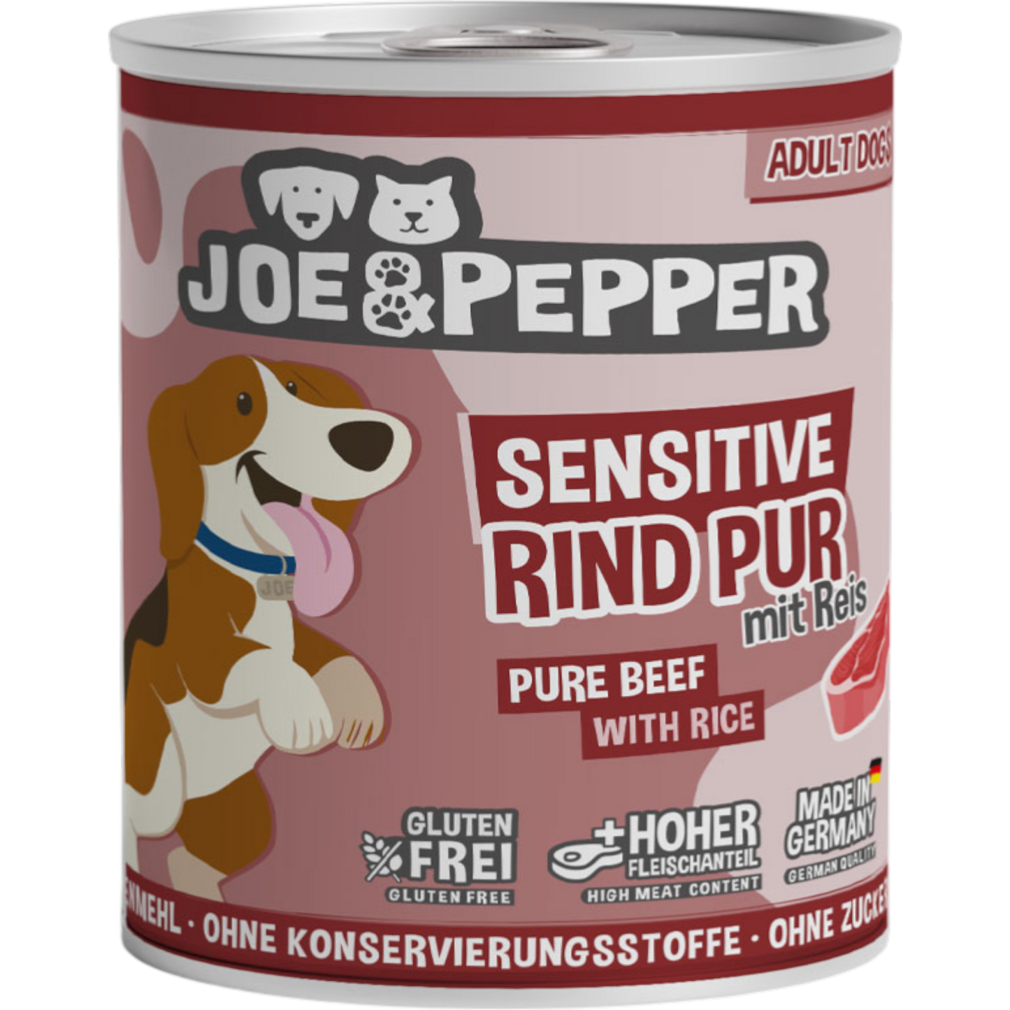 Joe & Pepper Dog - Rind pur mit Reis