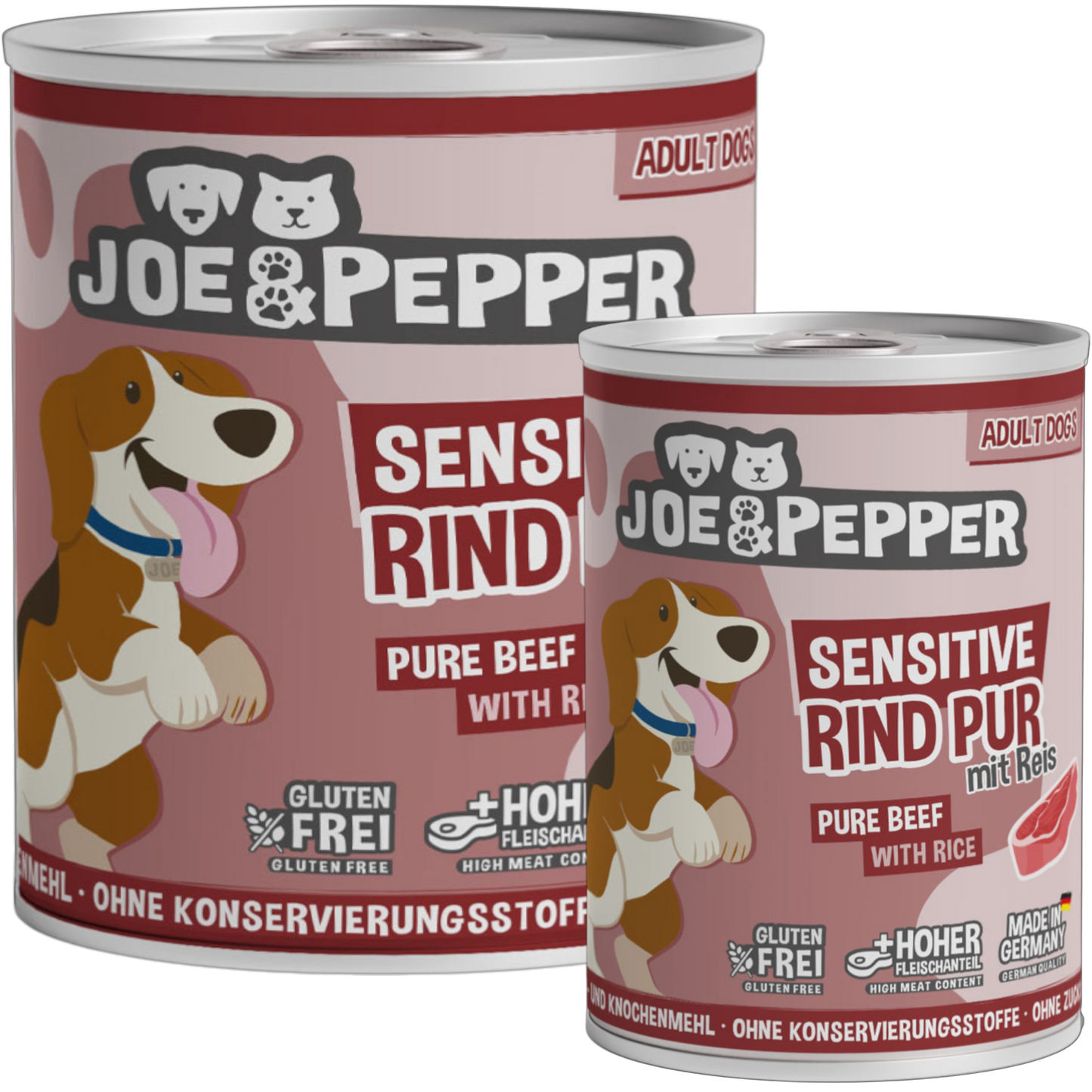 Joe & Pepper Dog - Rind pur mit Reis