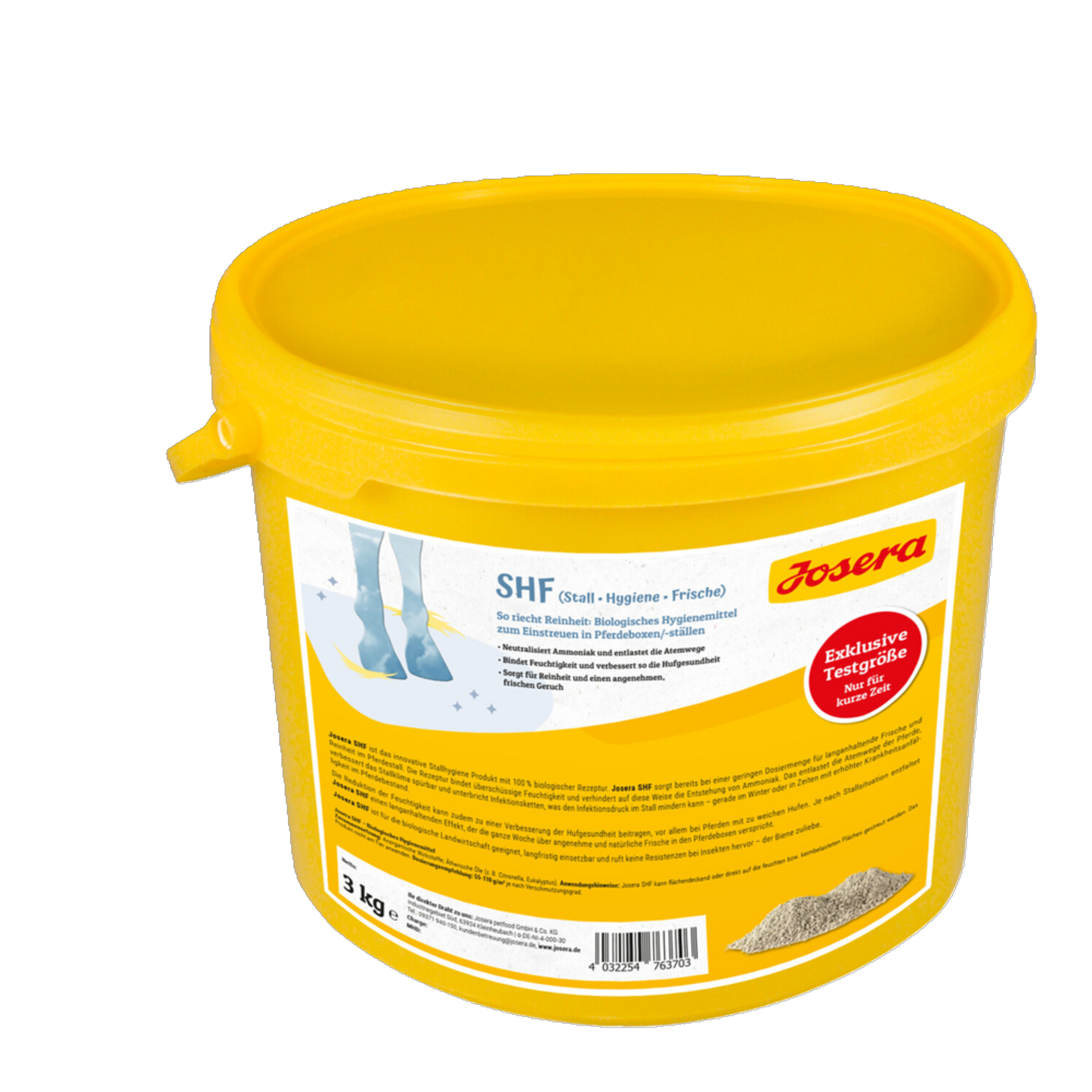 De Hun’nenhoff | Josera SHF – Biologisches Stallhygiene-Pulver für Frische & Gesundheit im Pferdestall