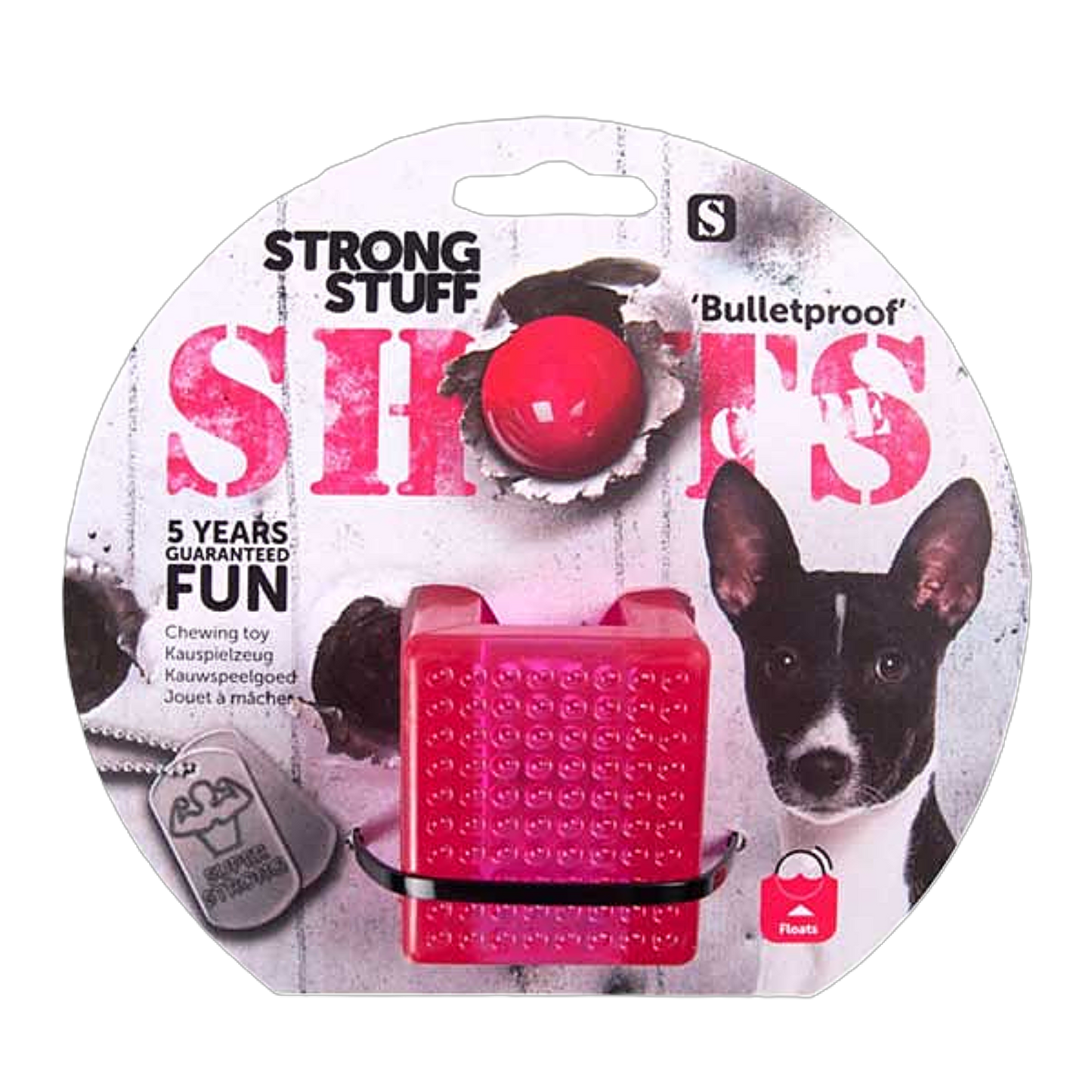 Karlie Flamingo Strong Stuff Shots Cube – extrem robustes Kauspielzeug aus langlebigem, schwimmfähigem TPR