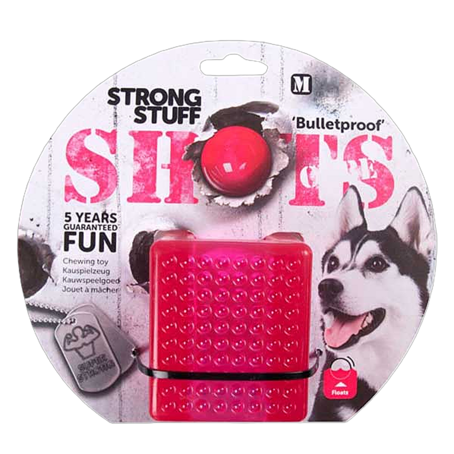 Karlie Flamingo Strong Stuff Shots Cube – extrem robustes Kauspielzeug aus langlebigem, schwimmfähigem TPR