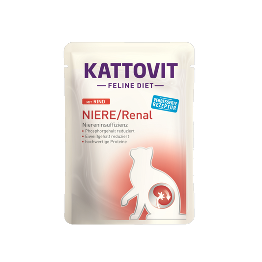 Kattovit Feline Diet NIERE / Renal – Rind – Diät-Nassfutter für nierenempfindliche Katzen
