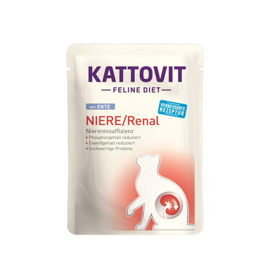 Kattovit Feline Diet NIERE / Renal – Ente – Diät-Nassfutter zur Nierenunterstützung für Katzen