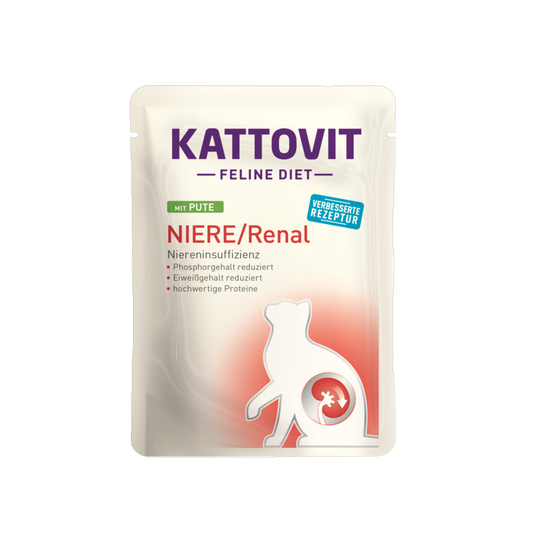 Kattovit Feline Diet NIERE / Renal – Pute – Diät-Nassfutter für Katzen mit chronischer Niereninsuffizienz