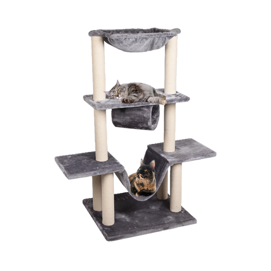 Katzenspielparadies Hamza mit Kratzsäulen & Hängematte
