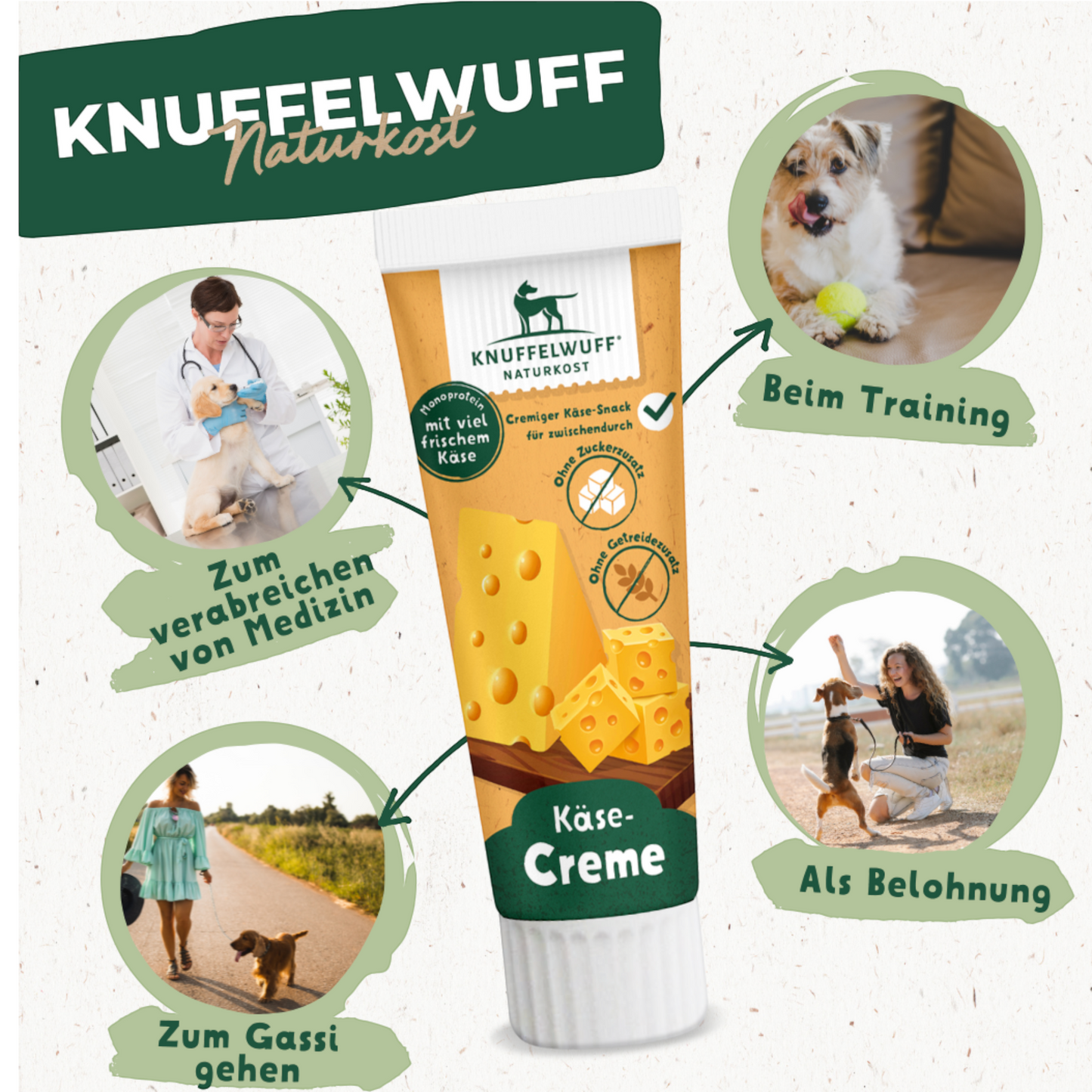 Knuffelwuff - Tubensnack Käsecreme