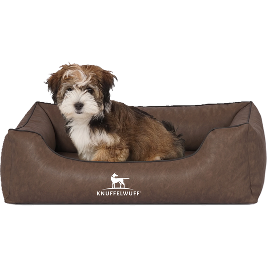 Knuffelwuff Hundebett Henderson aus marmoriertem Kunstleder