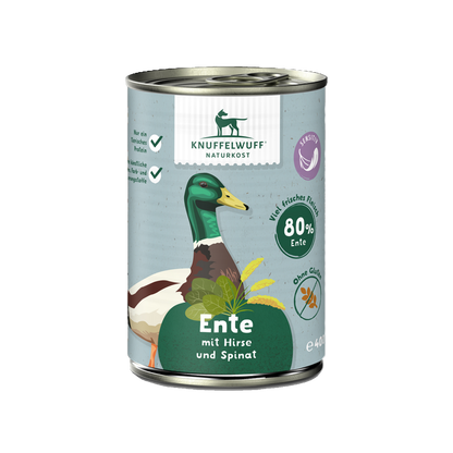 Knuffelwuff Naturkost Ente mit Hirse & Spinat – Nährstoffreich, sensitiv & lecker