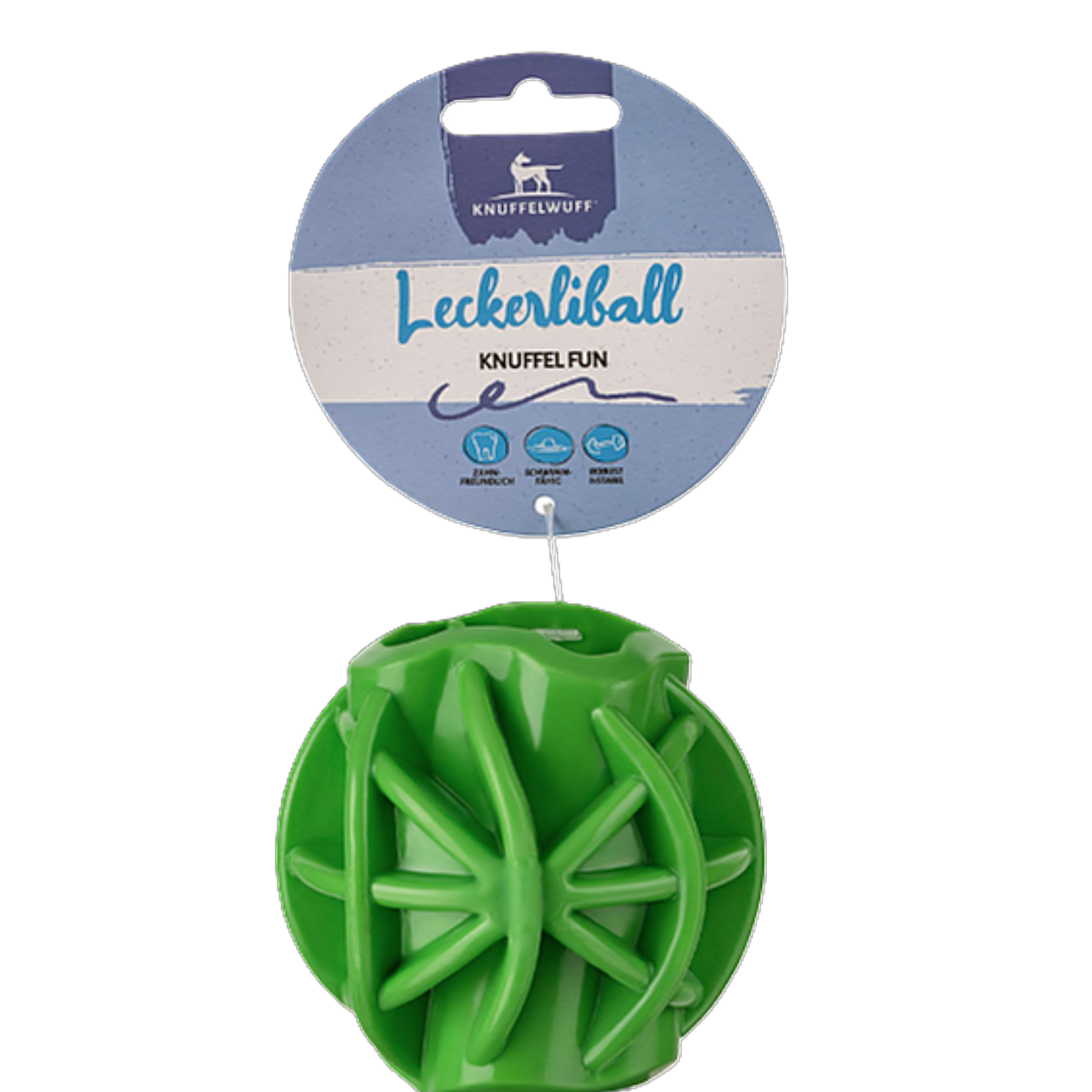 Knuffelwuff Leckerliball – schwimmfähiger, befüllbarer Spielball aus robustem TPR für Bewegung & Motivation