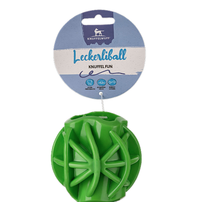 Knuffelwuff Leckerliball – schwimmfähiger, befüllbarer Spielball aus robustem TPR für Bewegung & Motivation