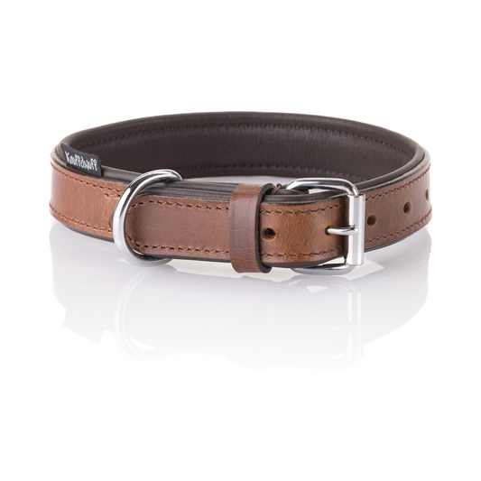 Knuffelwuff weiches Echtleder Hundehalsband Basic Plus