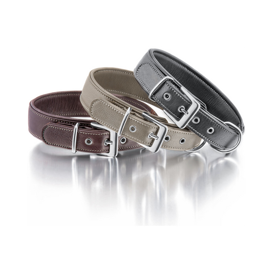 Knuffelwuff weiches Echtleder Hundehalsband Glendale