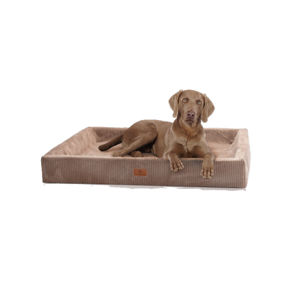 Knuffelwuff orthopädisches Hundebett Santiago aus Cord mit Handwebcharakter