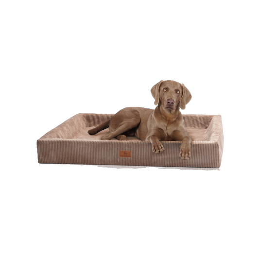 Knuffelwuff orthopädisches Hundebett Santiago aus Cord mit Handwebcharakter