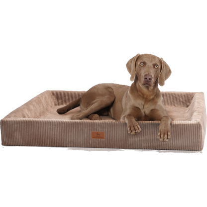 Knuffelwuff orthopädisches Hundebett Santiago aus Cord mit Handwebcharakter