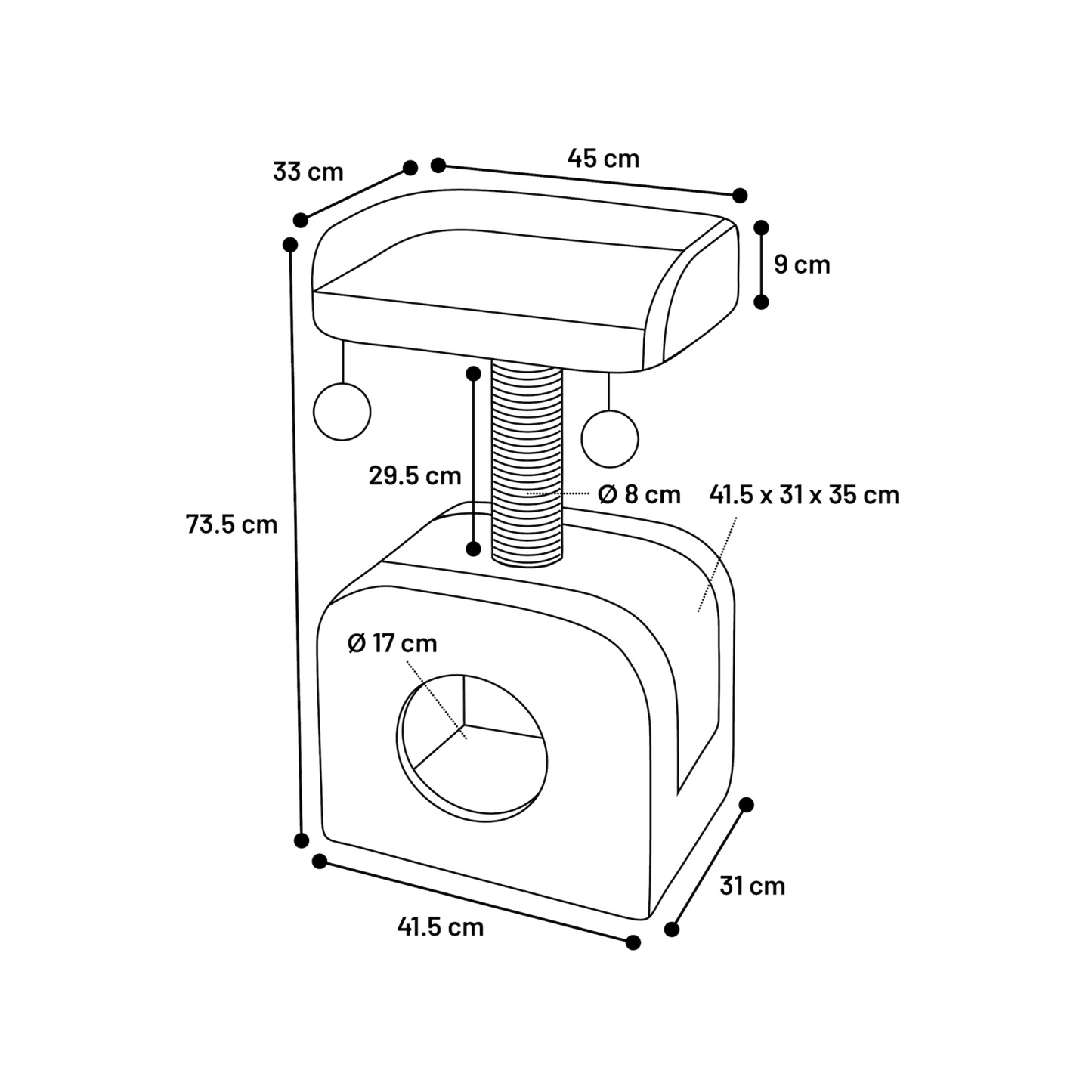 Kuschelweicher Kratzbaum Oscar – Spiel, Spaß & Entspannung für Ihre Katze