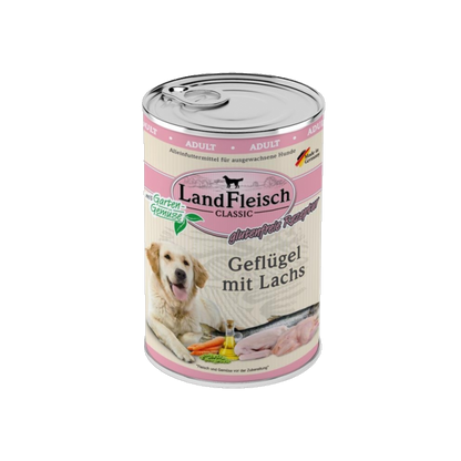 LandFleisch Dog Classic – Geflügel mit Lachs & Gartengemüse