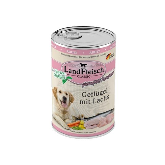 LandFleisch Dog Classic – Geflügel mit Lachs & Gartengemüse