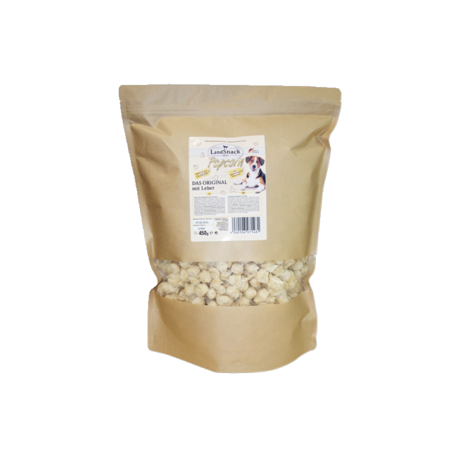 LandSnack Popcorn für Hunde – Lebergeschmack, fettarm & glutenfrei
