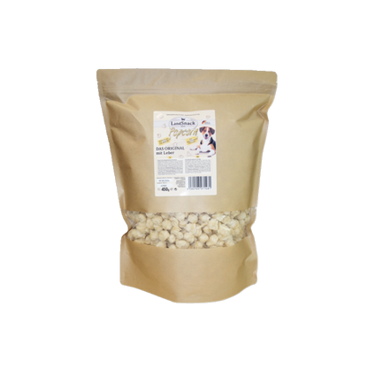 LandSnack Popcorn für Hunde – Lebergeschmack, fettarm & glutenfrei