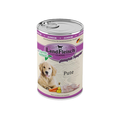 Landfleisch Dog Classic Junior – Pute mit Gartengemüse