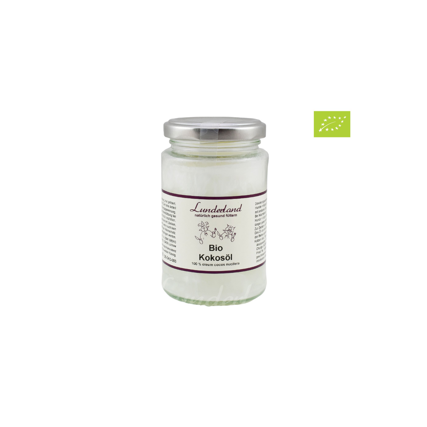 Lunderland Bio-Kokosöl – natürliche Pflege & Energiequelle für Hund und Katze